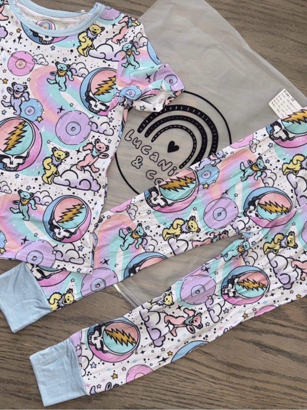 Grateful Bears Bamboo Pajama set Size 4T